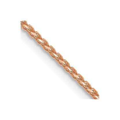 16 Inch 14K Rose Gold 1mm D/C Open Franco Chain Necklace