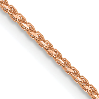 18 Inch 14K Rose Gold 1mm D/C Open Franco Chain