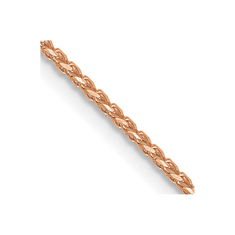 24 Inch 14K Rose Gold 1mm D/C Open Franco Chain Necklace