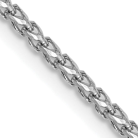 20 Inch 14K White Gold 1.4mm D/C Open Franco Chain