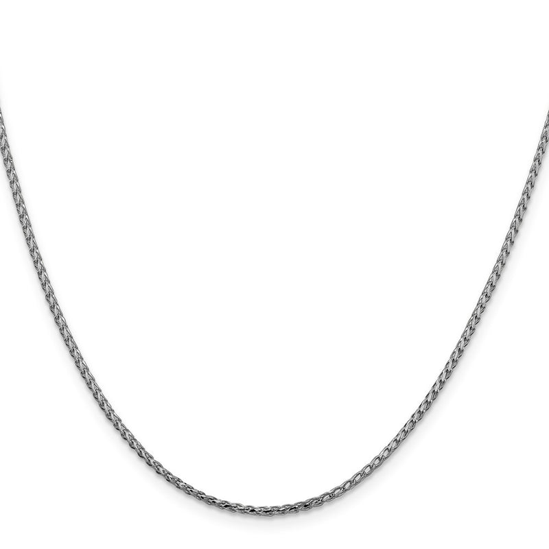 18 Inch 14K White Gold 1.6mm D/C Open Franco Chain Necklace