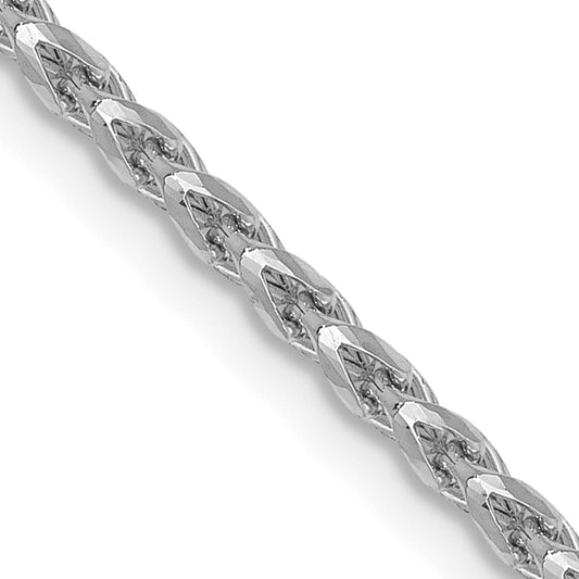 18 Inch 14K White Gold 1.6mm D/C Open Franco Chain