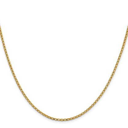 20 Inch 14K 2.1mm D/C Open Franco Chain Necklace
