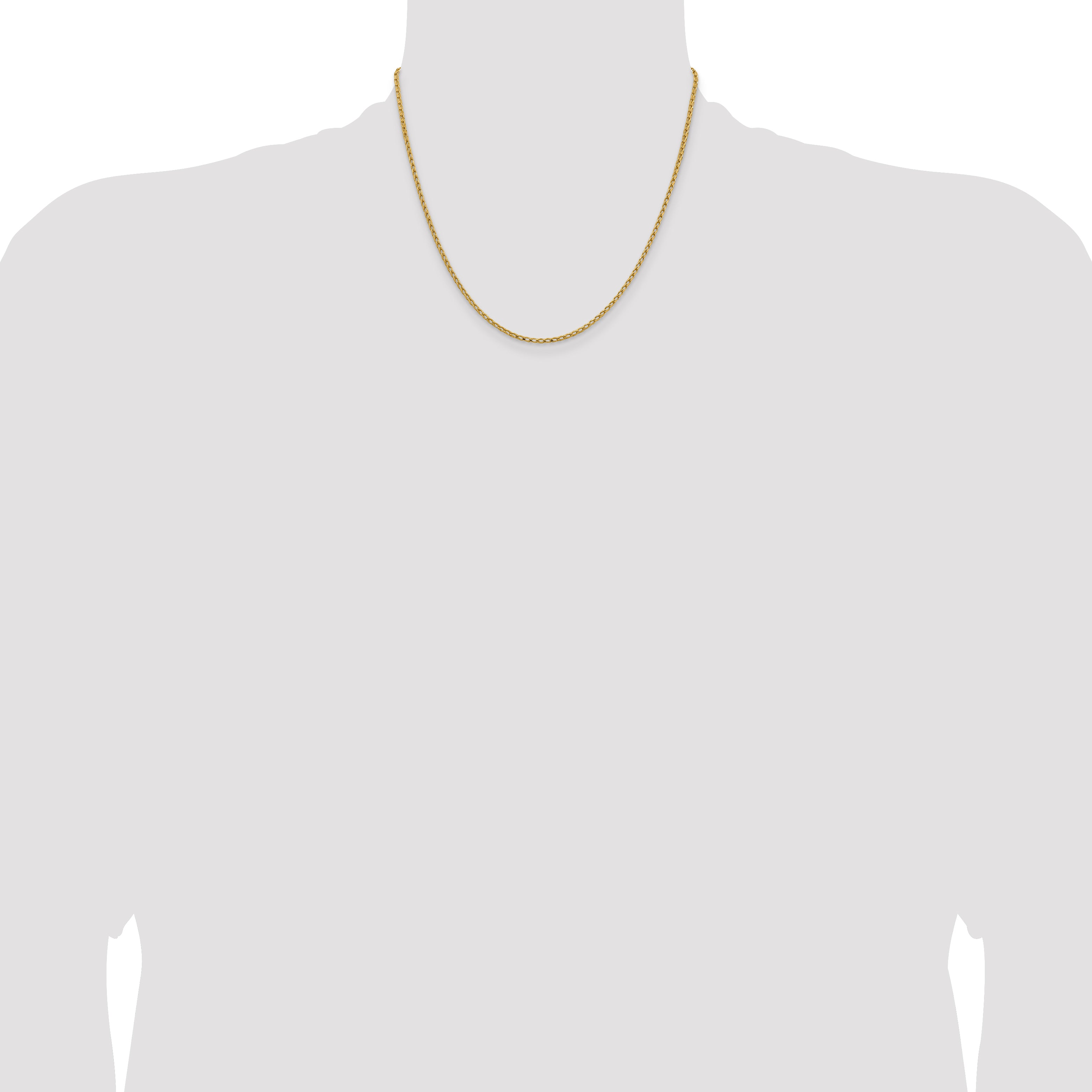 18 Inch 14K 2.1mm D/C Open Franco Chain