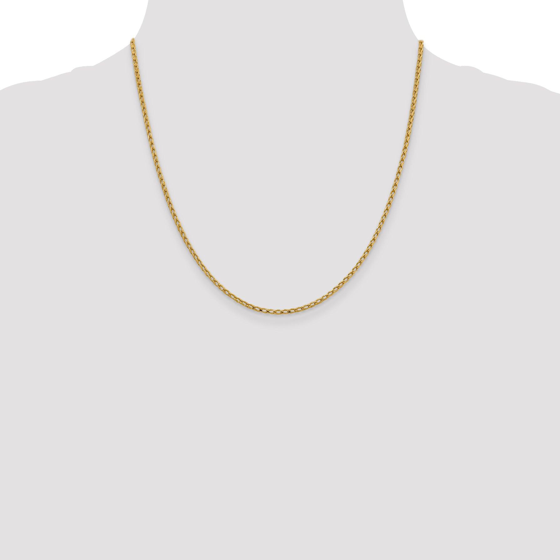 20 Inch 14K 2.1mm D/C Open Franco Chain