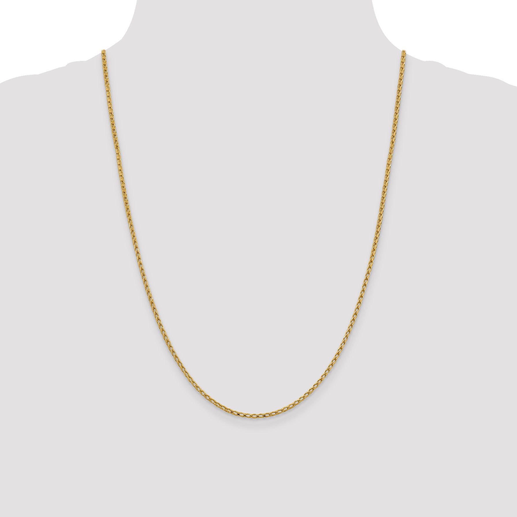 24 Inch 14K 2.1mm D/C Open Franco Chain