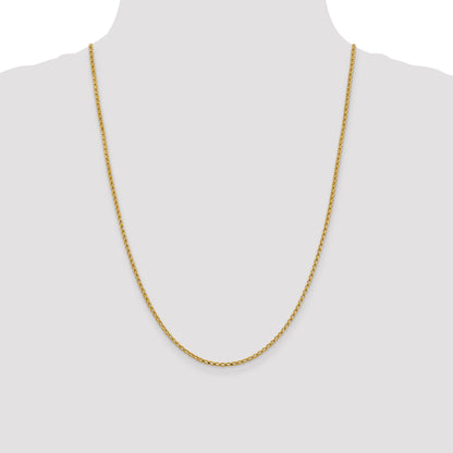 24 Inch 14K 2.1mm D/C Open Franco Chain