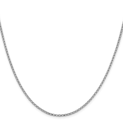 24 Inch 14K White Gold 2.1mm D/C Open Franco Chain Necklace