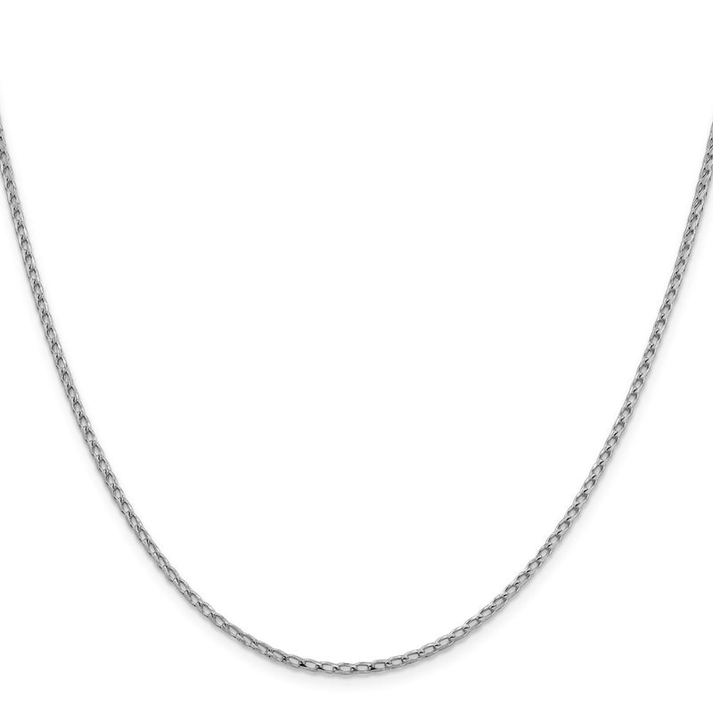 24 Inch 14K White Gold 2.1mm D/C Open Franco Chain Necklace