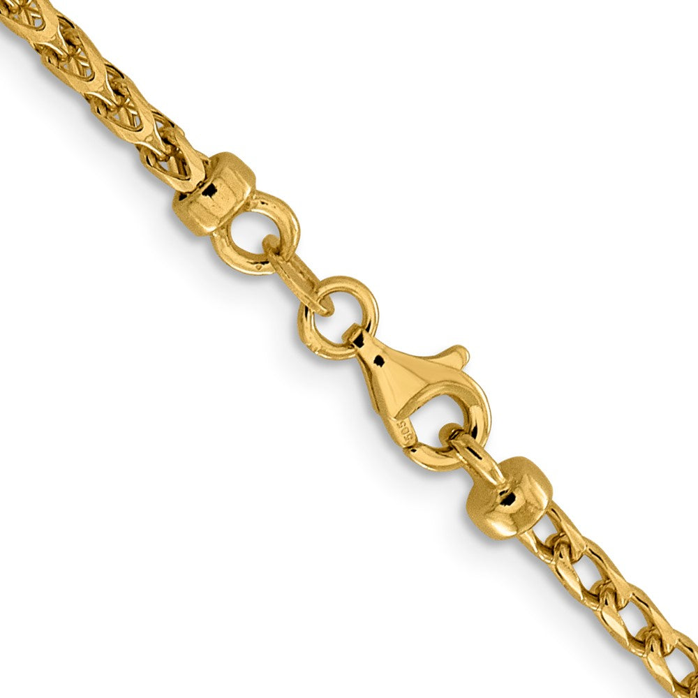 24 Inch 14K 2.45mm D/C Open Franco Chain Necklace