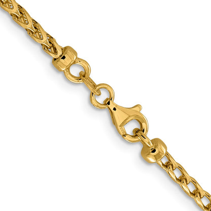 24 Inch 14K 2.45mm D/C Open Franco Chain Necklace