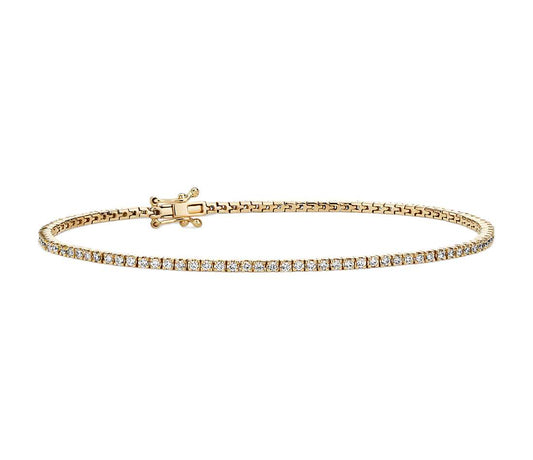 1.50 ct. tw. Classic Four-Prong Natural Diamond Tennis Anklet in 10K Yellow Gold