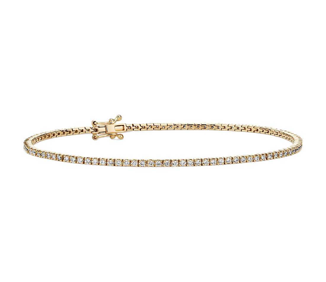 1.0 ct. tw. Classic Four-Prong Lab Grown Diamond Tennis Anklet in 18K Yellow Gold