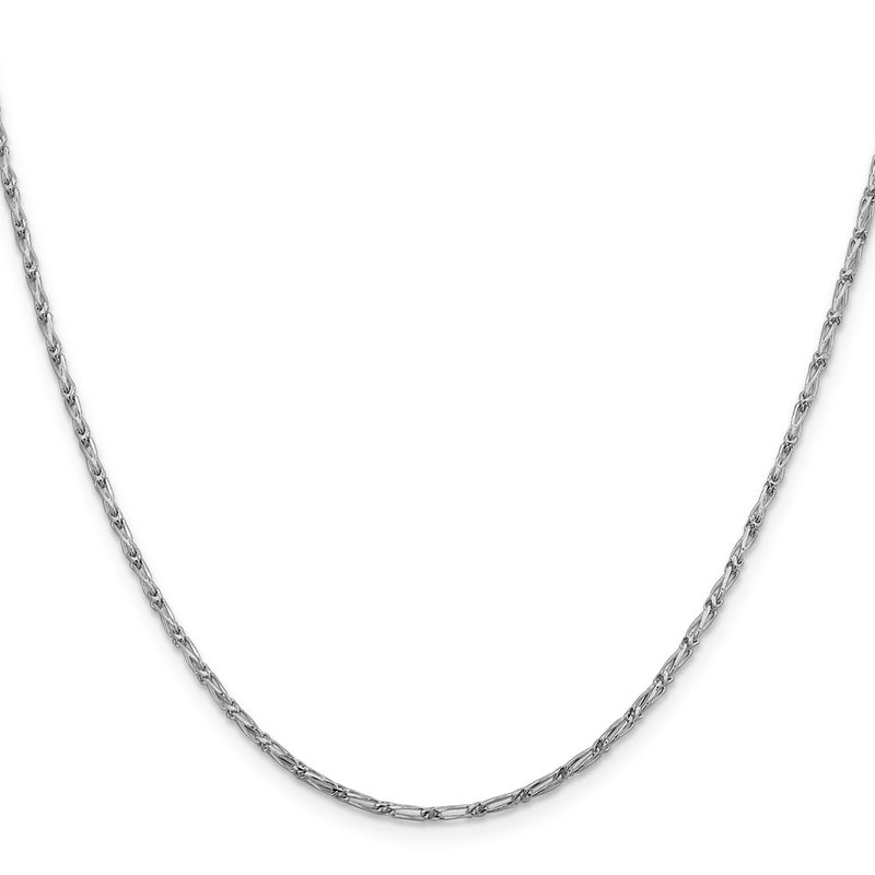 14K White Gold 1.6mm D/C Long Link Franco Chain Necklace