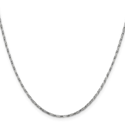 18 Inch 14K White Gold 1.6mm D/C Long Link Franco Chain
