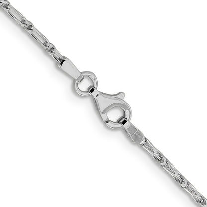 18 Inch 14K White Gold 1.6mm D/C Long Link Franco Chain