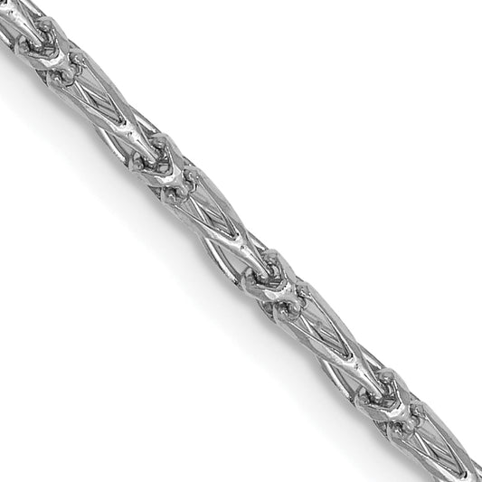 20 Inch 14K White Gold 1.6mm D/C Long Link Franco Chain