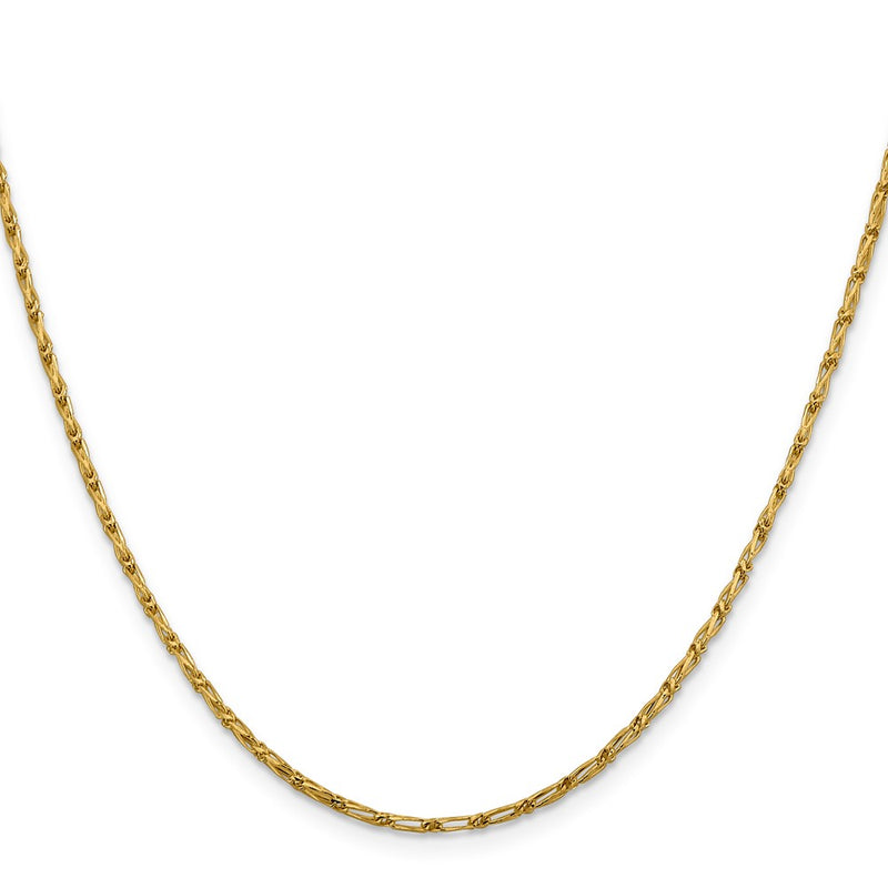 16 Inch 14K 1.6mm D/C Long Link Franco Chain Necklace
