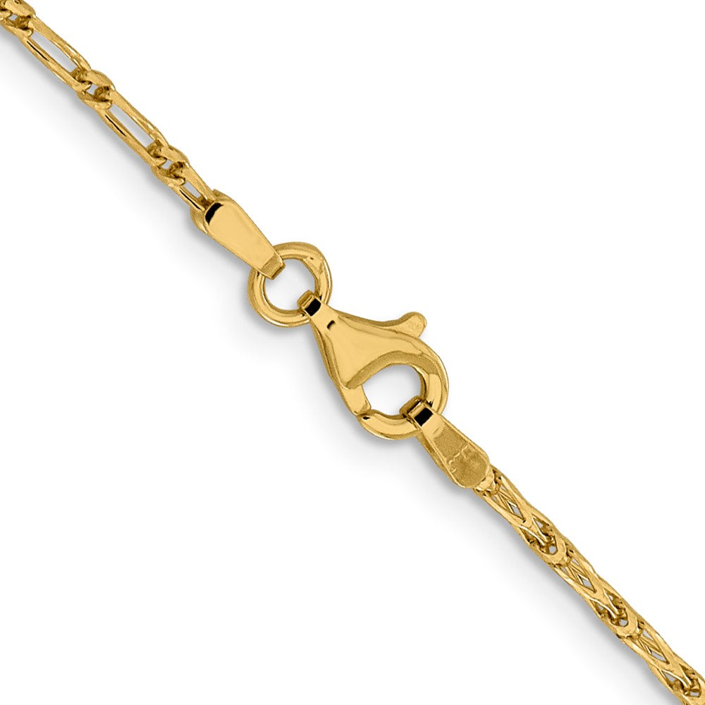 24 Inch 14K 1.6mm D/C Long Link Franco Chain Necklace