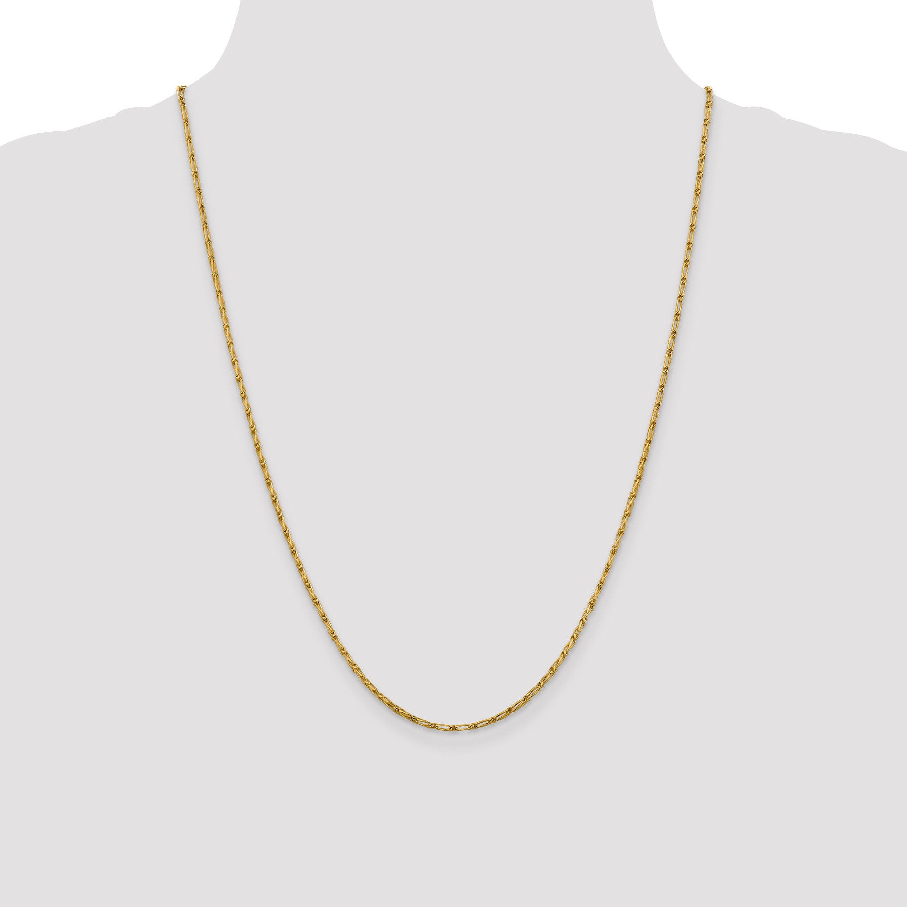 24 Inch 14K 1.6mm D/C Long Link Franco Chain