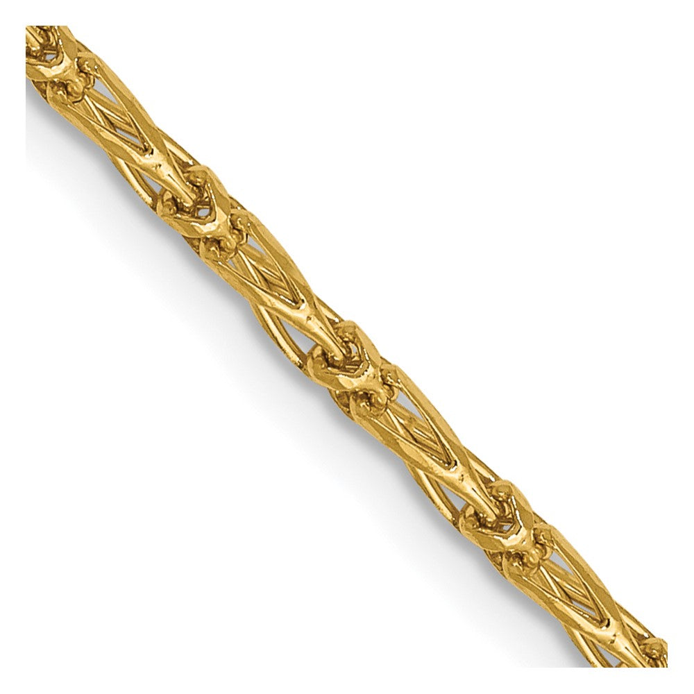 24 Inch 14K 1.6mm D/C Long Link Franco Chain Necklace