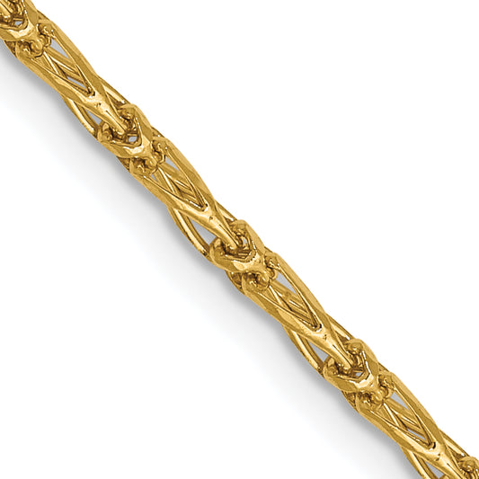 24 Inch 14K 1.6mm D/C Long Link Franco Chain