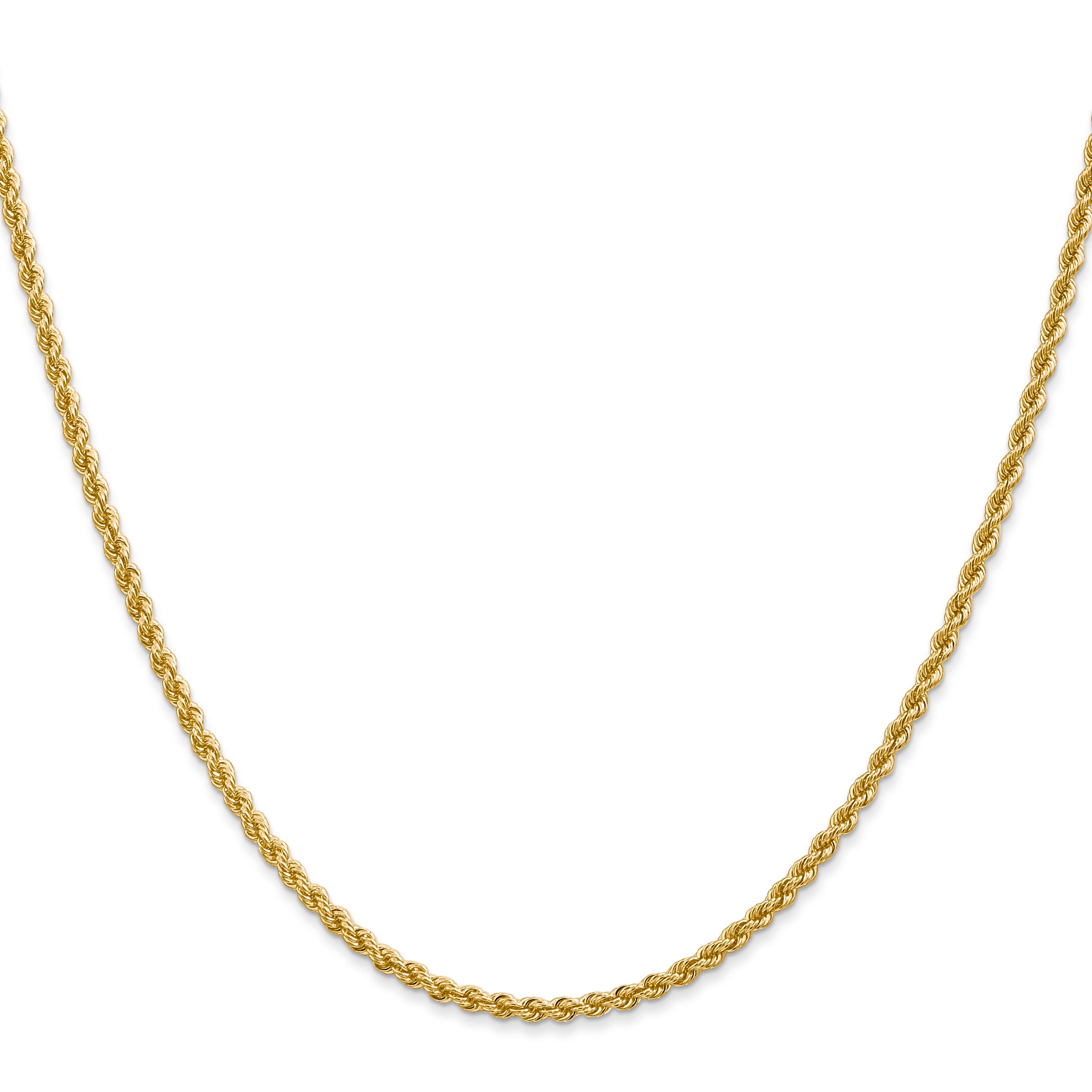 20 Inch 14K 2.25mm Solid Regular Rope Chain