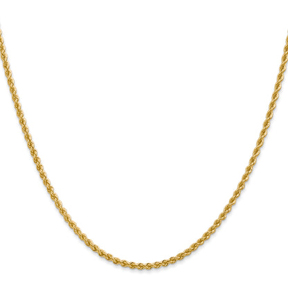 20 Inch 14K 2.25mm Solid Regular Rope Chain