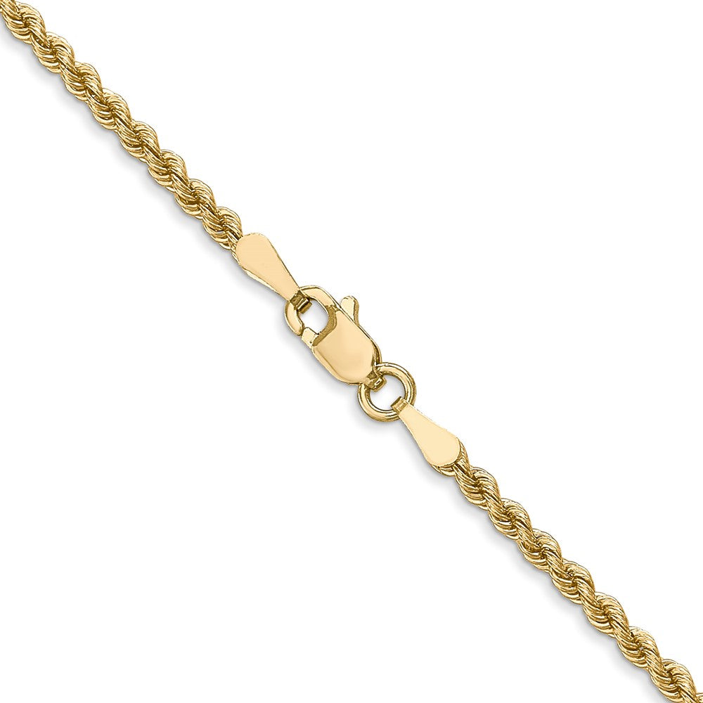 22 Inch 14K Yellow Gold 2.25mm Solid Regular Rope Chain Necklace