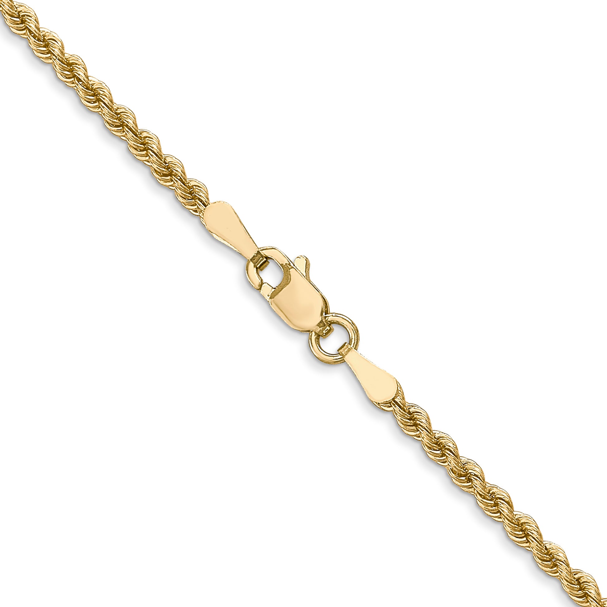 20 Inch 14K 2.25mm Solid Regular Rope Chain