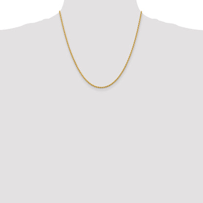 20 Inch 14K 2.25mm Solid Regular Rope Chain