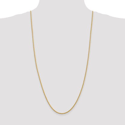 30 Inch 14K 2.25mm Solid Regular Rope Chain Necklace