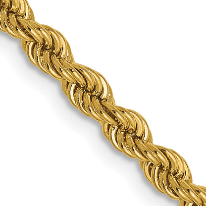 20 Inch 14K 2.25mm Solid Regular Rope Chain