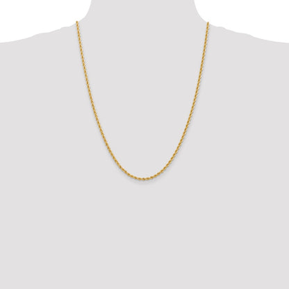 24 Inch 14K 2.75mm Solid Regular Rope Chain Necklace