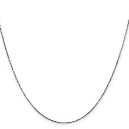 20 Inch 14K White Gold .65mm D/C Spiga Chain Necklace