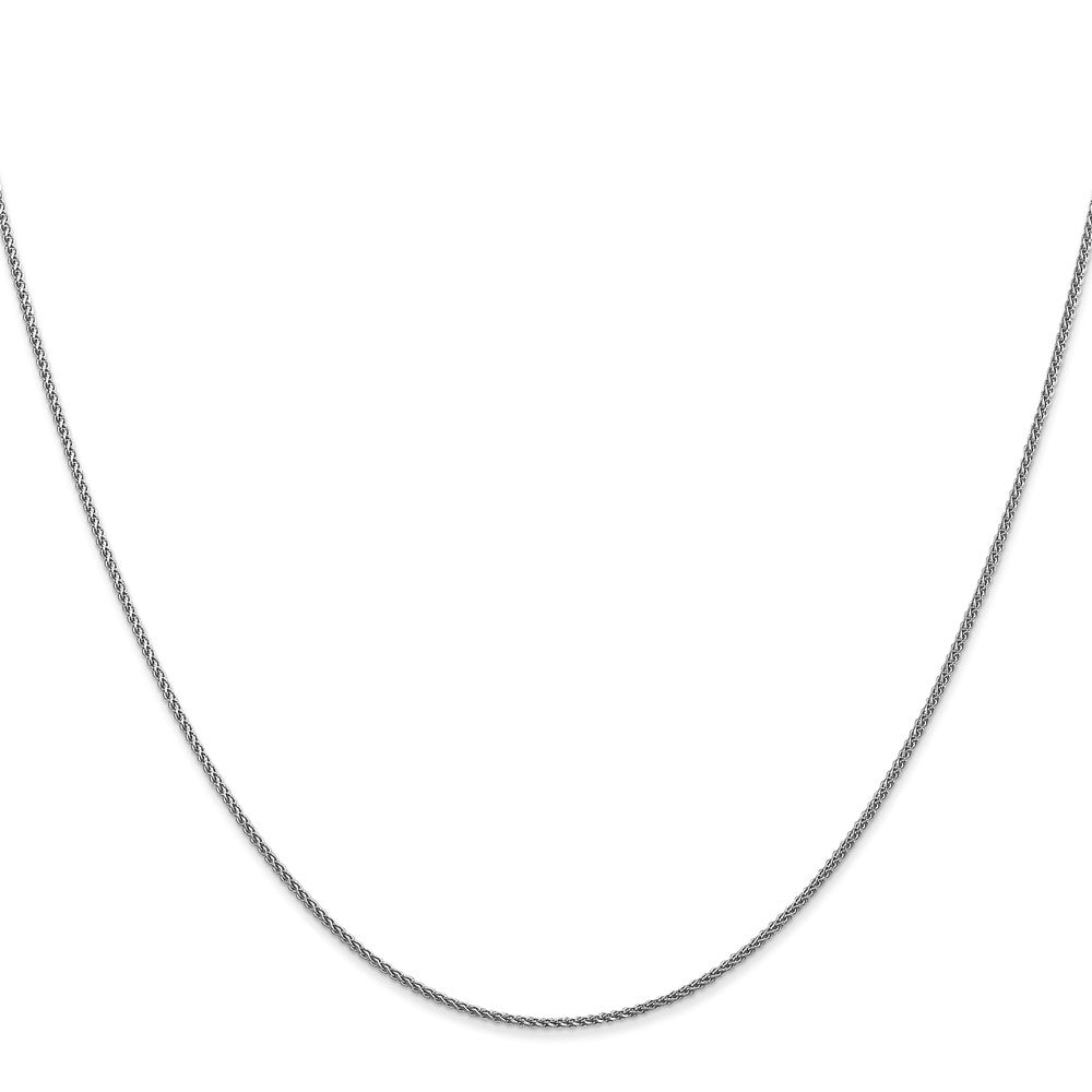 18 Inch 14K White Gold 1mm D/C Spiga Chain Necklace