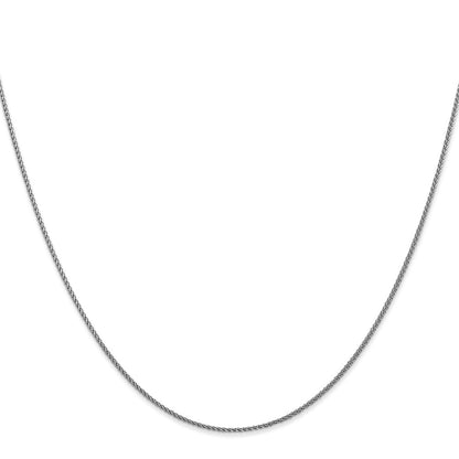 16 Inch 14K White Gold 1mm D/C Spiga Chain Necklace