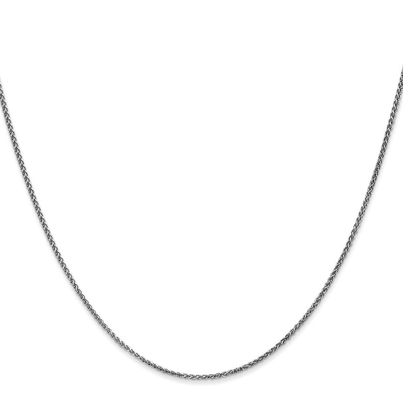 18 Inch 14K White Gold 1.2mm Solid D/C Spiga Chain Necklace