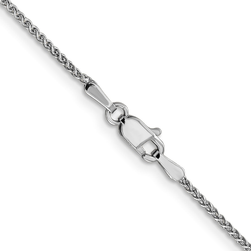 24 Inch 14K White Gold 1.2mm Solid D/C Spiga Chain Necklace