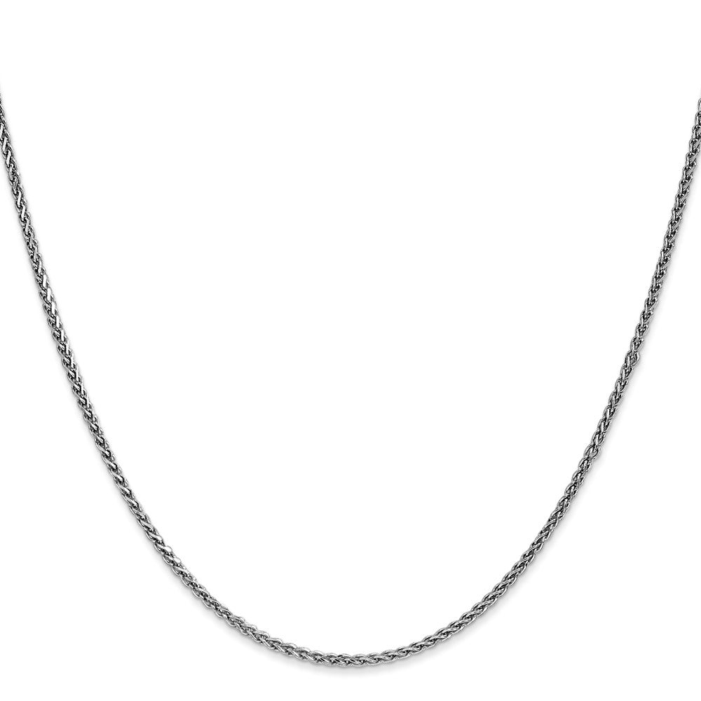 24 Inch 14K White Gold 1.4mm Solid D/C Spiga Chain Necklace