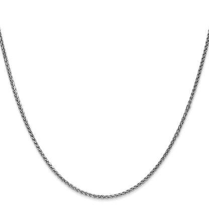 20 Inch 14K White Gold 1.4mm Solid D/C Spiga Chain Necklace
