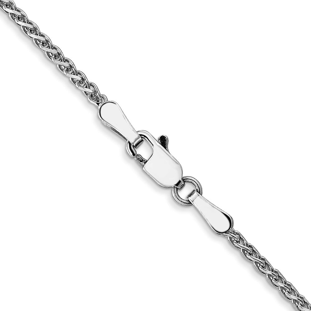 24 Inch 14K White Gold 1.4mm Solid D/C Spiga Chain Necklace