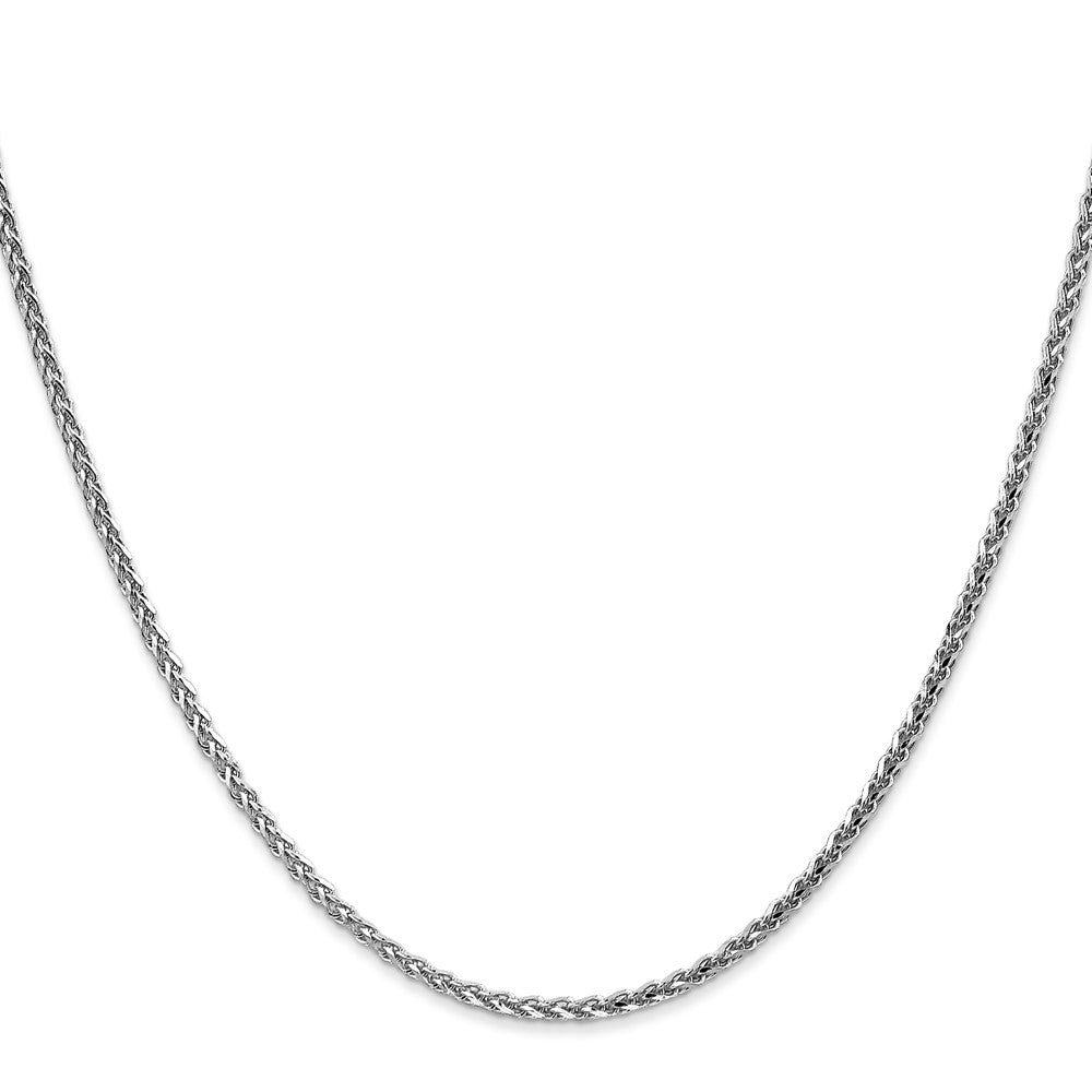 24 Inch 14K White Gold 1.8mm Solid D/C Spiga Chain Necklace