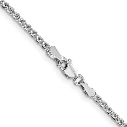 24 Inch 14K White Gold 1.8mm Solid D/C Spiga Chain Necklace