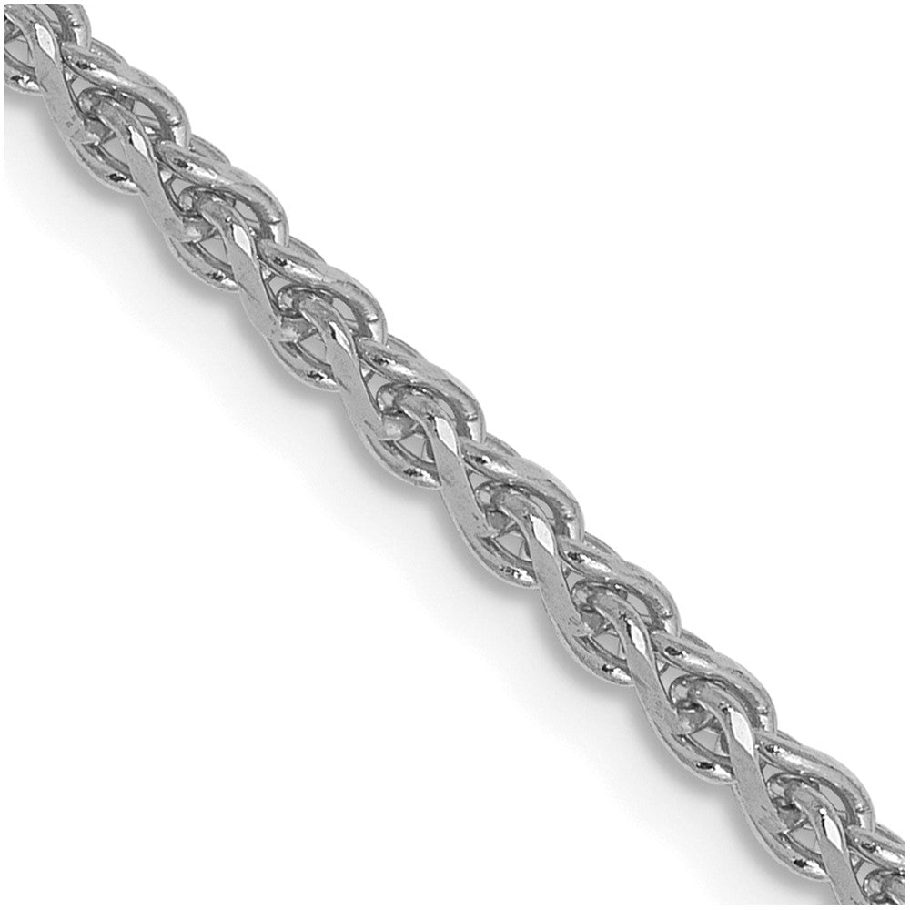 18 Inch 14K White Gold 1.8mm Solid D/C Spiga Chain Necklace