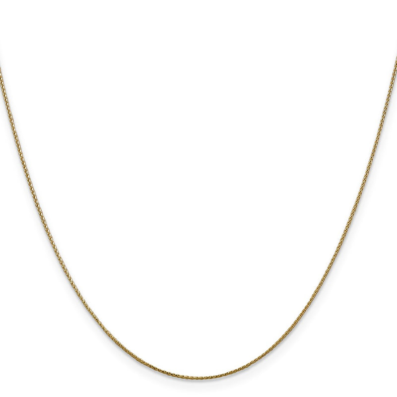22 Inch 14K Yellow Gold .65mm D/C Spiga Chain Necklace