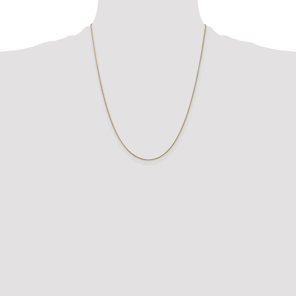 22 Inch 14K Yellow Gold .65mm D/C Spiga Chain Necklace