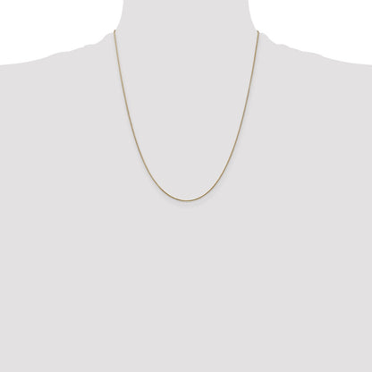 22 Inch 14K Yellow Gold .65mm D/C Spiga Chain Necklace