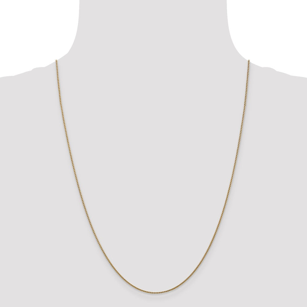 24 Inch 14K 1mm D/C Spiga Chain Necklace