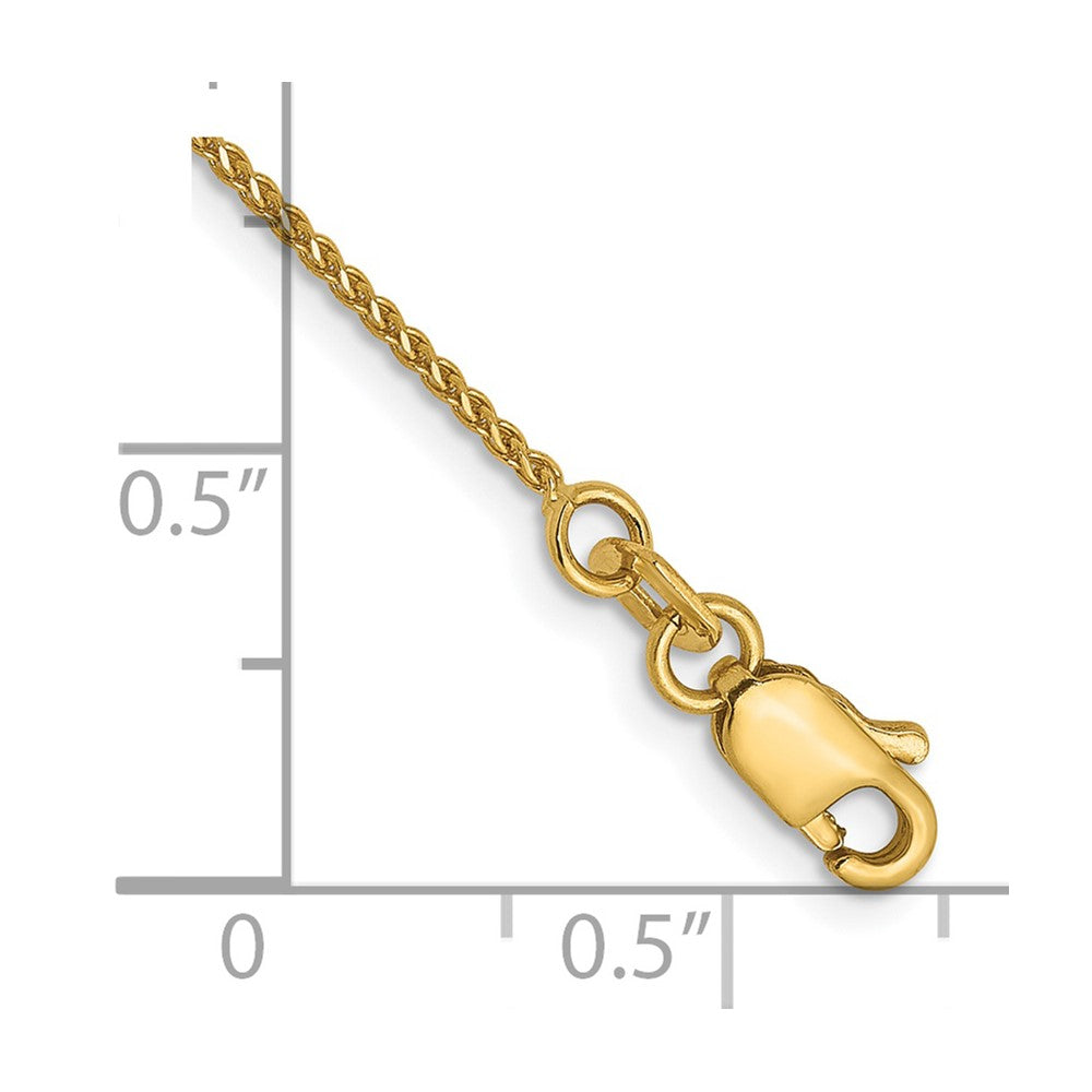 9 Inch 14K 1mm D/C Spiga Chain Anklet